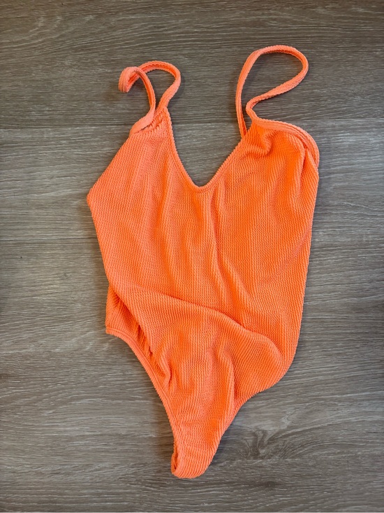Other - Bright Orange Textured One-Piece Swimsuit